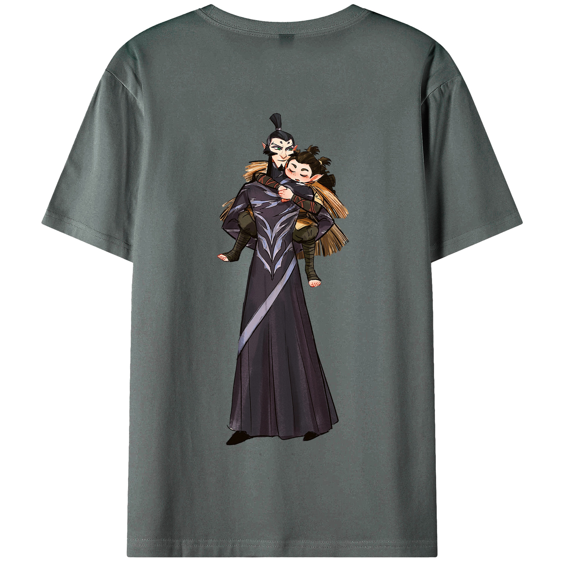 （画像用） Ne Zha 2 ナタ 魔童の大暴れ 綿100％半袖Tシャツ（背面プリント）